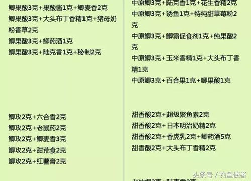 学生钓鱼饵料配方表格怎么做，从入门到精通的完整指南